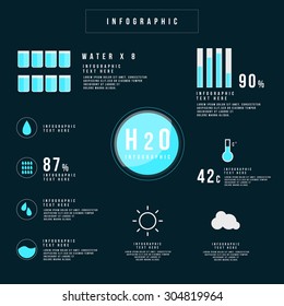 Water Infographics Minimal style Vector illustration. can be used for workflow layout, banner, diagram, number options, step up options, web design.