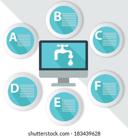 Water Infographics,for text,Blue vector