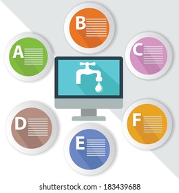 Water Infographics,for text,Colorful vector