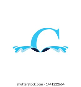 water with initial C logo template