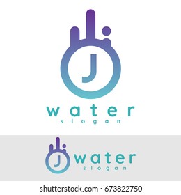 water initial Letter J Logo design