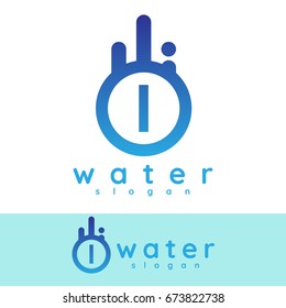 water initial Letter I Logo design