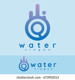 water initial Letter Q Logo design
