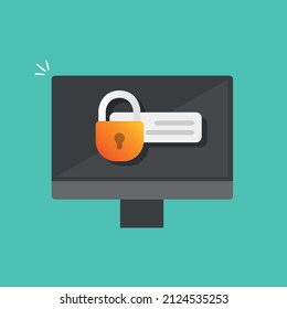Water input on monoblock, secure entry .Internet security with password fields. Protection system. Vector.