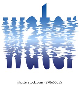 'Water' inscription. Vector design for logo, bag, t-shirt, illustration etc. No. 2.