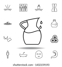 water inside pitcher outline icon. Detailed set of spa and relax illustrations icon. Can be used for web, logo, mobile app, UI, UX