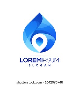 water inspiration gradient logo design