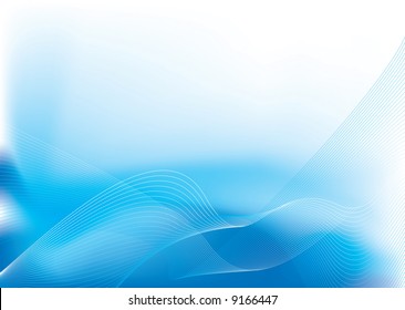 Water inspired flowing background in blue and white