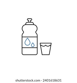 water intake concept line icon. Simple element illustration. water intake concept outline symbol design.