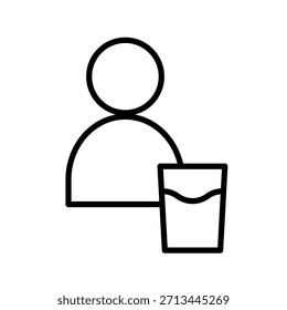 Icono de contorno de admisión de agua Ilustración vectorial