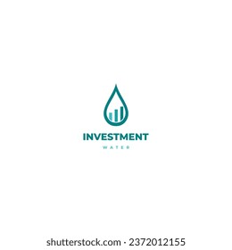Water Investment Logo Design On Isolated Background, Water Investment Logo Simple Minimalist Concept