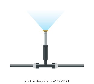 Water irrigation isolated. Automatic sprinklers system icon. Vector illustration flat design