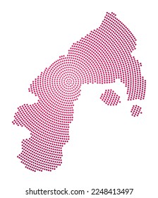 Water Island dotted map. Digital style shape of Water Island. Tech icon with gradiented dots. Vibrant vector illustration.