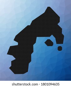 Mapa geométrico de Water Island. Forma de patrón de agua en bajo estilo de poli. Increíble ilustración vectorial de la isla.