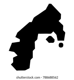 Water Island map vector illustration. Black outline of the island, isolated on white background.