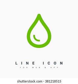 Water isolated minimal single flat linear icon for application and info-graphic. Drop line vector icon for websites and mobile minimalistic flat design.