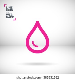 Water isolated minimal single flat linear icon for application and info-graphic. Drop line vector icon for websites and mobile minimalistic flat design.