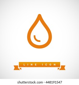 Water isolated minimal single flat linear icon for application and info-graphic. Drop line vector icon for websites and mobile minimalistic flat design.