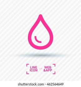 Water isolated minimal single flat linear icon for application and info-graphic. Drop line vector icon for websites and mobile minimalistic flat design.