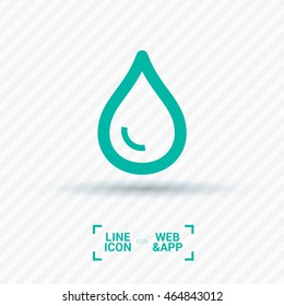 Water isolated minimal single flat linear icon for application and info-graphic. Drop line vector for websites and mobile minimalistic design.