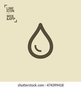 Water isolated minimal single flat linear icon for application and info-graphic. Drop line vector icon for websites and mobile minimalistic flat design.
