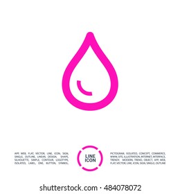 Water isolated minimal single flat linear icon for application and info-graphic. Drop line vector icon for websites and mobile minimalistic flat design.