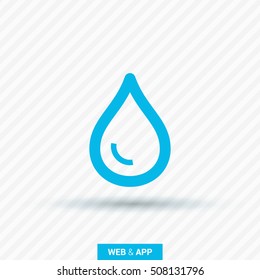 Water isolated minimal single flat linear icon for application and info-graphic. Drop line vector icon for websites and mobile minimalistic flat design.