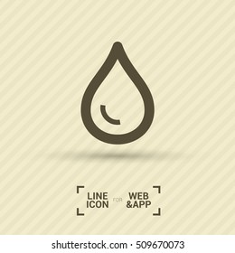 Water isolated minimal single flat linear icon for application and info-graphic. Drop line vector icon for websites and mobile minimalistic flat design.