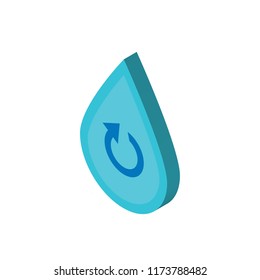 Water isometric left top view 3D icon