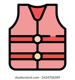 Water jacket icon. Outline Water jacket vector icon for web design isolated on white background color flat
