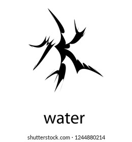 Water Japanese Kanji. Japanese calligraphy. Vector hieroglyph Kanji text for poster, blank, postcard, card, t-shirt, invitation, poster, tattoo, banner template typography