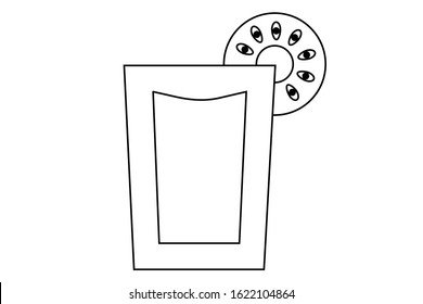 water jar icon with lemon 