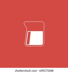 water jar icon. sign design. red background