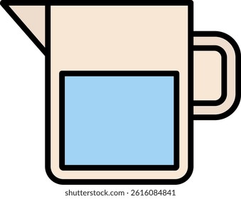 Water Jar Line Vector Icon Design