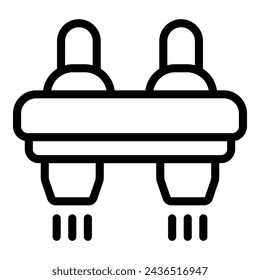 Water jet board icon outline vector. Fly water board. Acrobatic air action apparatus