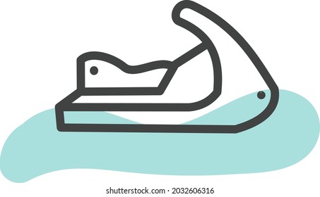 Water jetski, illustration, vector, on a white background.