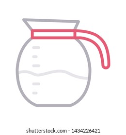 water jug color line vector icon