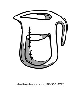 Wasserkrug doodle Vektorsymbol. Zeichnen Skizze Illustration handgezeichnet Linie.