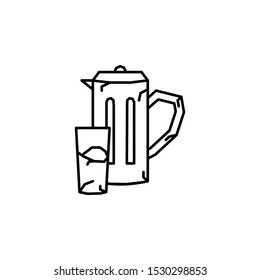 Water, jug, glass icon. Element of Dia de muertos icon