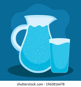 water jug and glass illustration