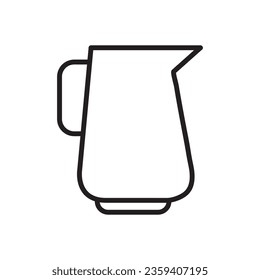 Icono de jarra de agua, signo de vector de línea, signo lineal ilustración plana sobre fondo blanco.eps