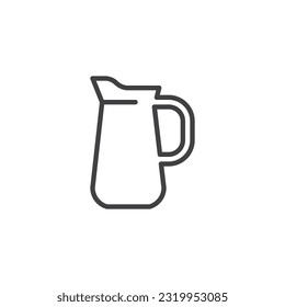 Symbol für die Wasserkrug-Linie. lineares Stilzeichen für mobiles Konzept und Webdesign. Milchglas-Umriss-Vektorsymbol. Symbol, Logo-Abbildung. Vektorgrafik
