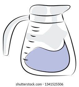 Water jug with measurements illustration color vector on white background