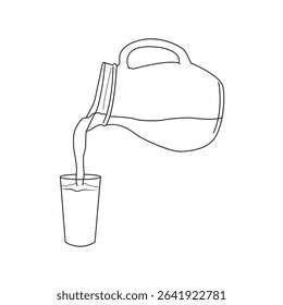 water jug pour glass engraving black and white outline
