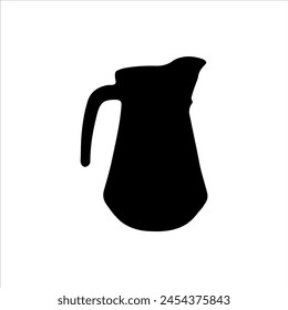 Water jug silhouette isolated on white background. Water jug icon vector illustration.