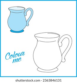 Water jug vector colouring book for kids