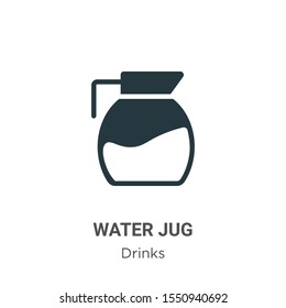 Water jug vector icon on white background. Flat vector water jug icon symbol sign from modern drinks collection for mobile concept and web apps design.