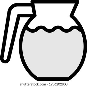 water jug vector line colour icon