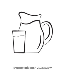Water Jug vector Outline Icon Design illustration. Food and Drink Symbol on White background EPS 10 File