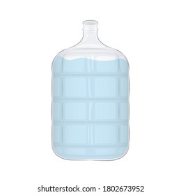 Water JugGlass Water Jug, 5 Gallon Water Jug, Container, Emergency Water Supply Vector Illustration